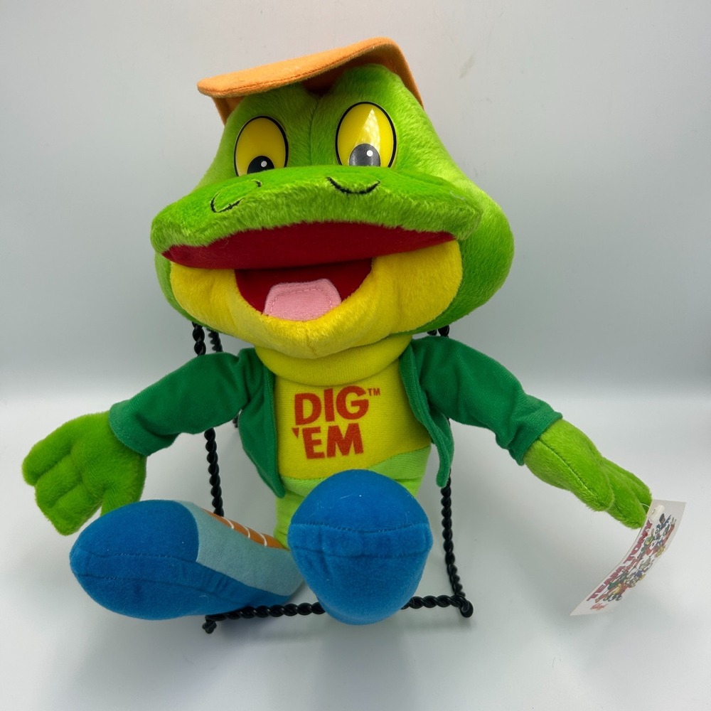 Toy Network Kellogg's Frog Dig em Cereal 12" Plush Stuffed Animal Y2K 2004 NWT